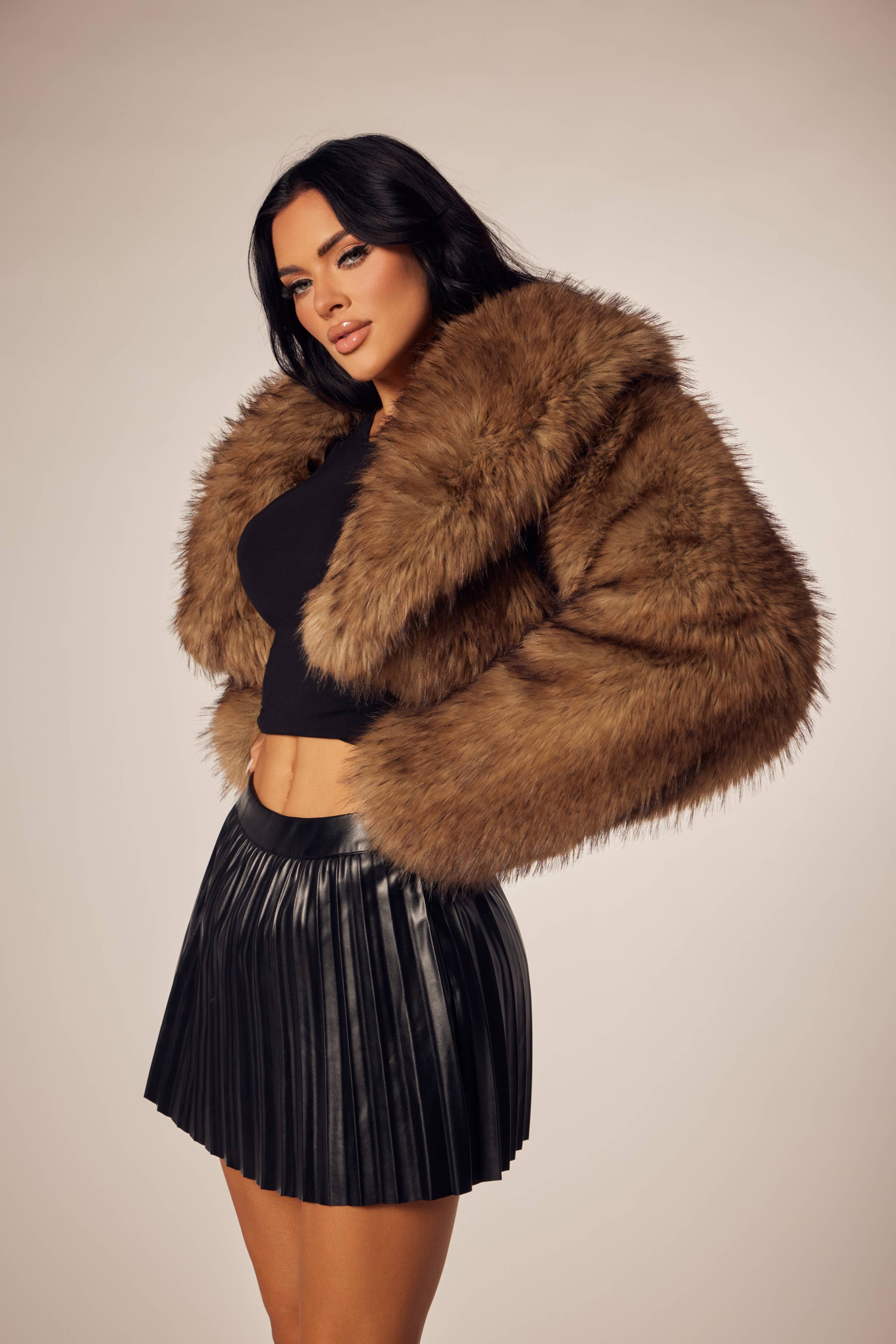 Luxe Fur Cropped Jacket