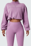 Full-Zip Cropped Sweatshirt