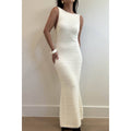Fuzzy Knit Open Back Maxi Dress