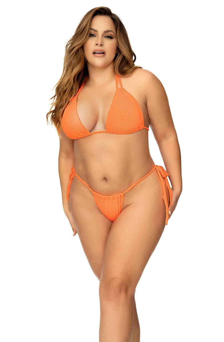 Ribbed Two Piece Swimsuit Bright Orange