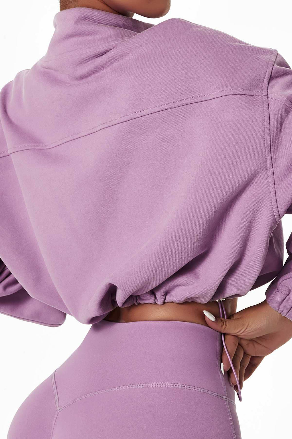 Full-Zip Cropped Sweatshirt